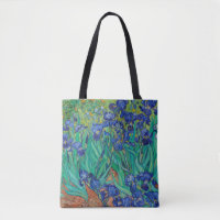 Van Gogh Irises. Blue floral vintage impressionism