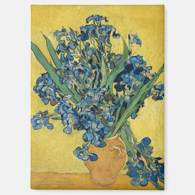 Van Gogh Irises - Bold Blue & Yellow Art Magnet (Front)