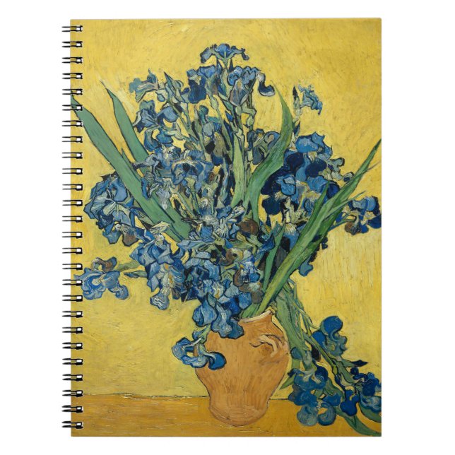 Van Gogh Irises - Bold Blue & Yellow Art Notebook (Front)