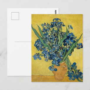 Van Gogh Irises - Bold Blue & Yellow Art Postcard