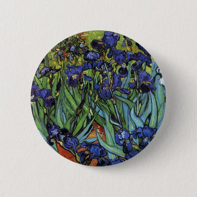 Van Gogh Irises Button (Front)