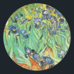 Van Gogh Irises Classic Round Sticker<br><div class="desc">Irises by Vincent Van Gogh</div>