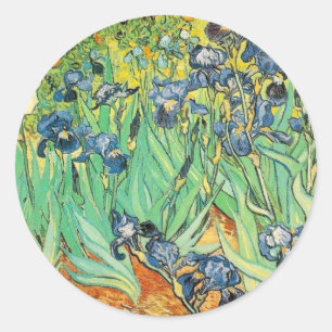 Van Gogh Irises Classic Round Sticker