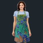 Van Gogh Irises Floral Green Painting Apron<br><div class="desc">Vincent Van Gogh  (30 March 1853 – 29 July 1890) was an influential Dutch post-impressionist painter.  This artwork is called Irises.</div>