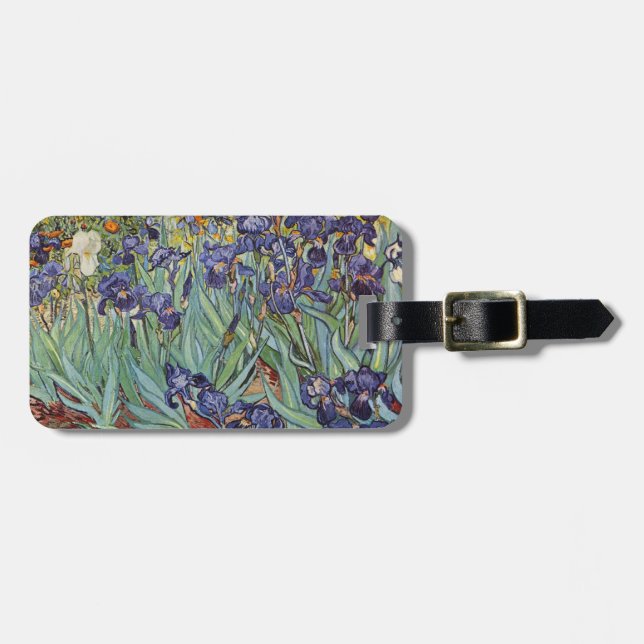 Van Gogh Irises Impressionist Painting Luggage Tag (Front Horizontal)