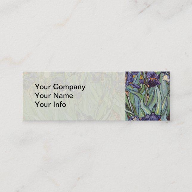 Van Gogh Irises Impressionist Painting Mini Business Card (Front)