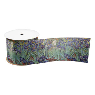 Van Gogh Irises Impressionist Painting Satin Ribbon