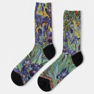 Van Gogh Irises Impressionist Painting Socks