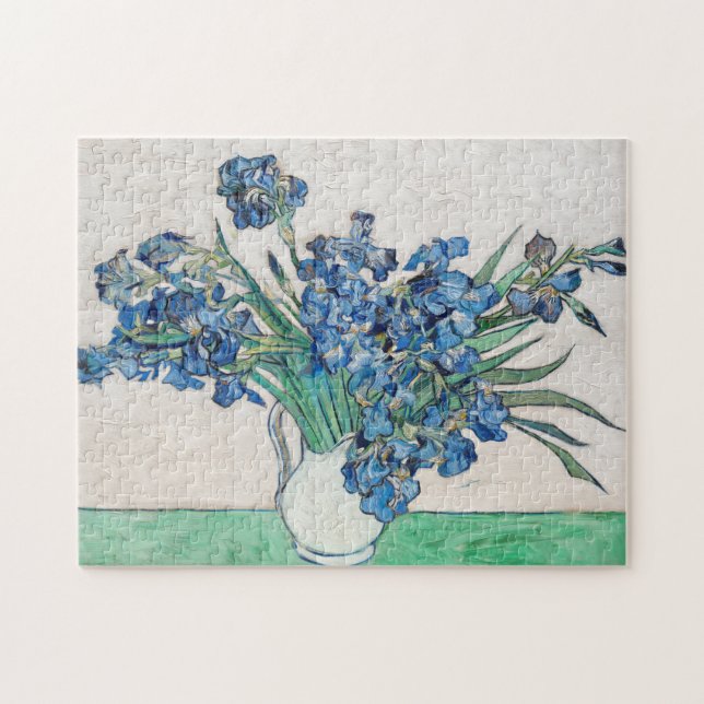Van Gogh Irises In A Vase Painting Jigsaw Puzzle (Horizontal)