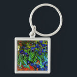 Van Gogh - Irises Key Ring<br><div class="desc">Vincent van Gogh's famous floral painting,  Irises.</div>