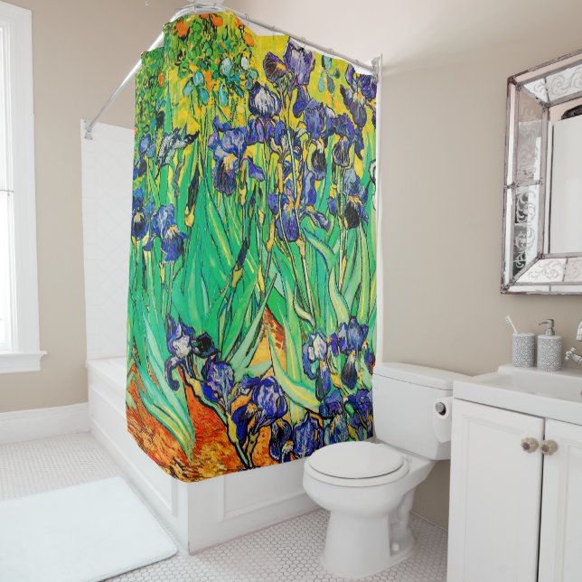 Van Gogh Irises/Purple/St. Remy Shower Curtain (In Situ)