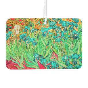 Van Gogh Irises, Teal Car Air Freshener