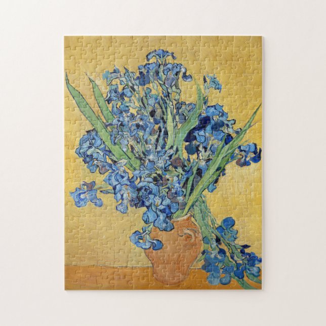 Van Gogh Irises Vase Flowers Floral Still Life Art Jigsaw Puzzle (Vertical)