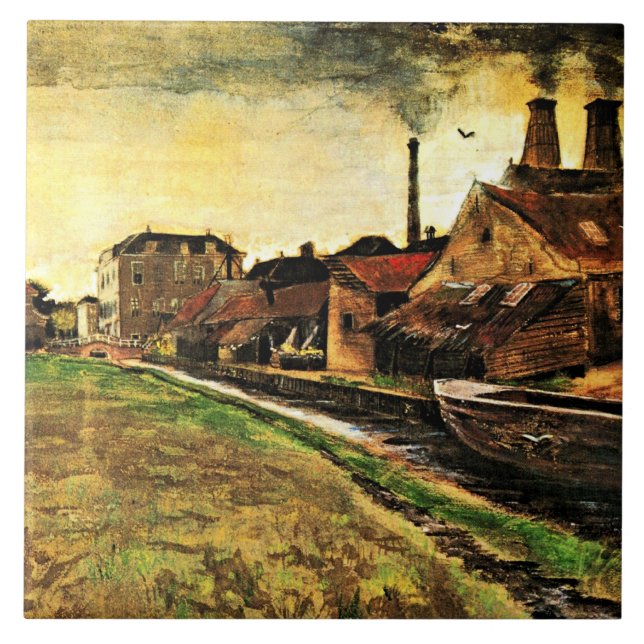Van Gogh - Iron Mill in the Hague, Tile (Front)