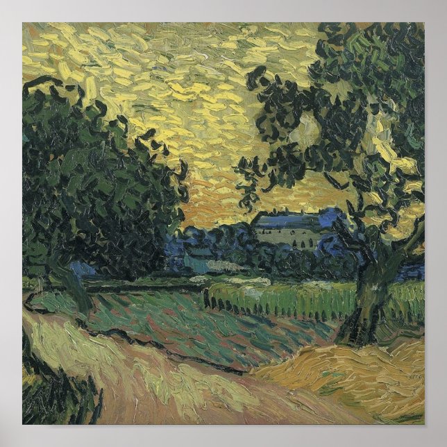 Van Gogh Landscape at Twilight 1890 Poster (Front)