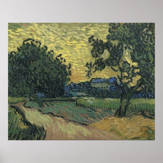 Van Gogh Landscape at Twilight 1890 Poster (Front)