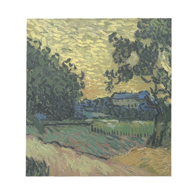 Van Gogh Landscape at Twilight Notepad (Front)
