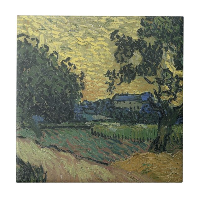 Van Gogh Landscape at Twilight Tile (Front)