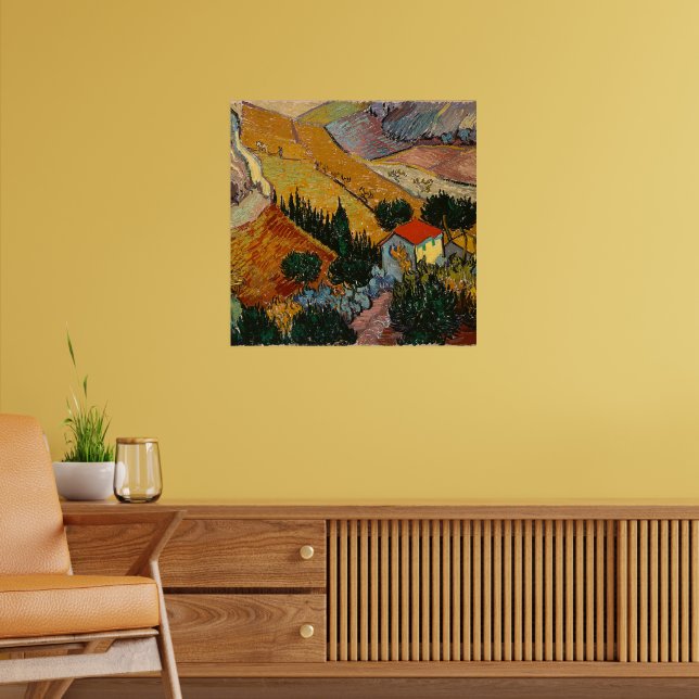 Van Gogh - Landscape with House and Ploughman, Poster (Living Room 2)