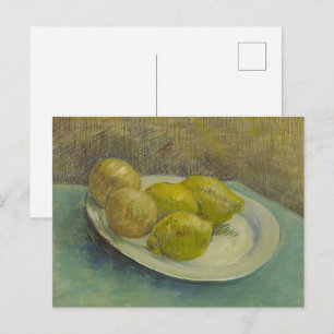 Van Gogh Lemons Plate Yellow Kitchen Art Postcard