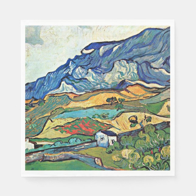 Van Gogh - Les Alpilles Mountain Landscape, Napkin (Front)