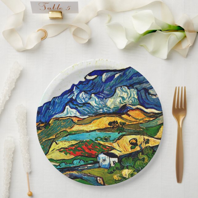 Van Gogh - Les Alpilles  Paper Plate (Wedding)
