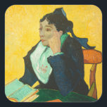 Van Gogh - Madame Joseph-Michel Ginoux, Square Sticker<br><div class="desc">Madame Joseph-Michel Ginoux,  famous painting by Vincent van Gogh</div>