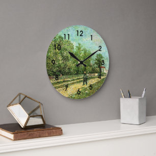 Van Gogh - Man with Spade... Large Clock