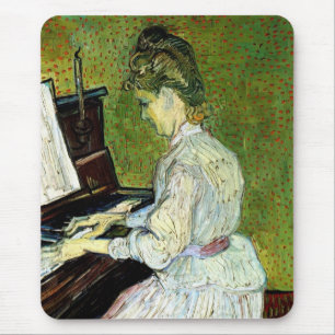 Van Gogh; Marguerite Gachet at Piano, Vintage Art Mouse Pad