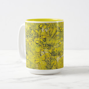 Van Gogh Meadow - Bright Yellow Wildflowers Two-Tone Coffee Mug