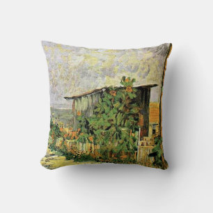 Van Gogh - Montmarte Path with Sunflowers, Cushion