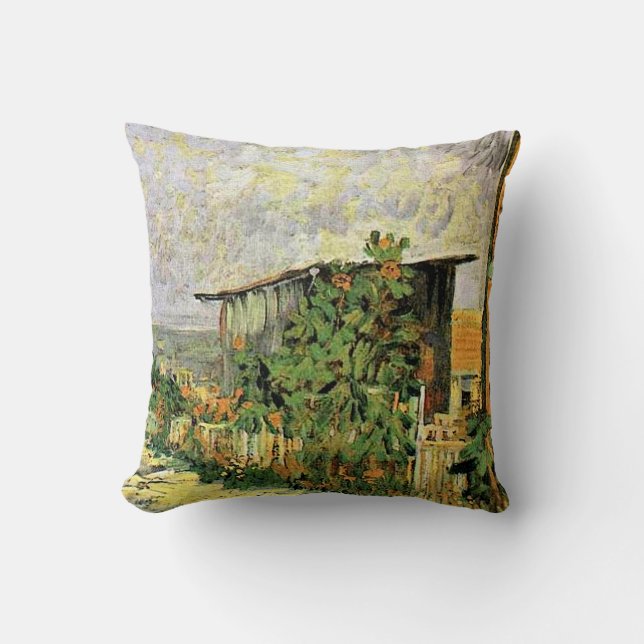 Van Gogh - Montmarte Path with Sunflowers, Cushion (Front)