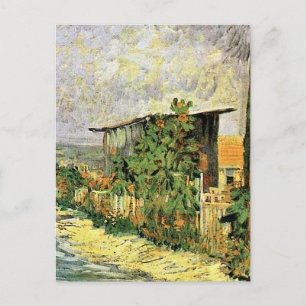 Van Gogh - Montmarte Path with Sunflowers, Postcard