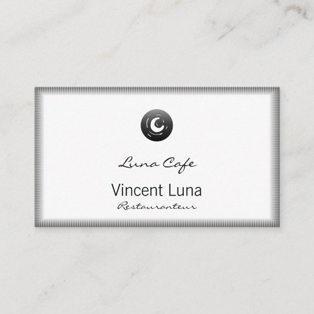 Van Gogh Moon Button Business Card (Front)