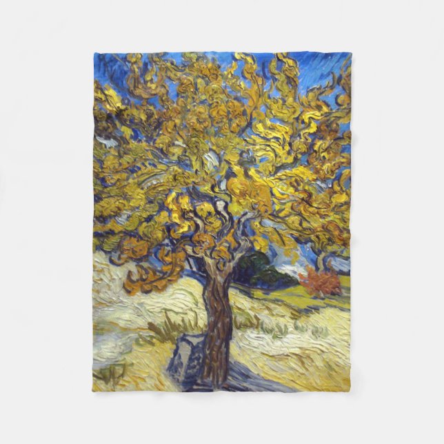 Van Gogh Mulberry Tree Masterpiece Art Fleece Blanket (Front)