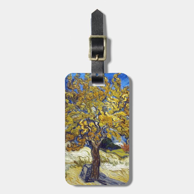 Van Gogh Mulberry Tree Masterpiece Art Luggage Tag (Front Vertical)