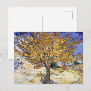 Van Gogh Mulberry Tree Yellow Swirl Art Postcard