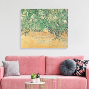 Van Gogh Olive Grove - Sage Green Nature Art Canvas Print
