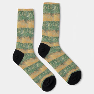 Van Gogh Olive Grove - Sage Green Nature Art Socks