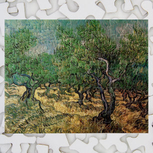 Van Gogh Olive Grove, Vintage Landscape Fine Art Jigsaw Puzzle
