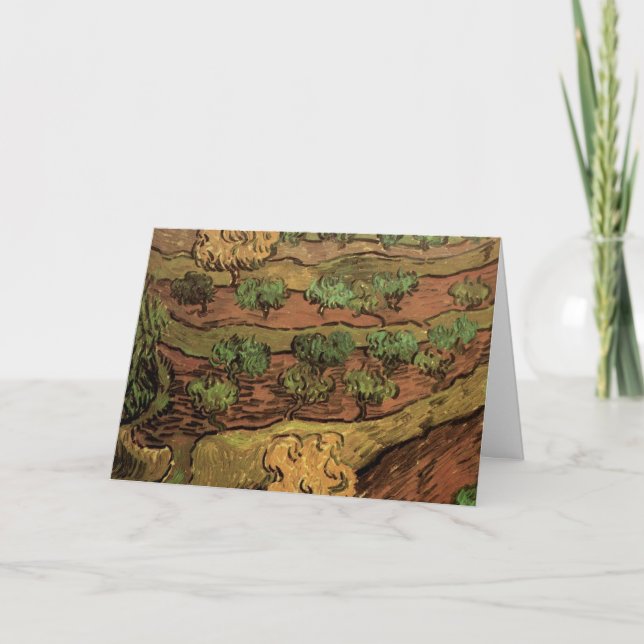 Van Gogh Olive Trees Against a Slope of a Hill Card (Front)