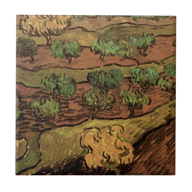 Van Gogh Olive Trees Against a Slope of a Hill Tile (Front)