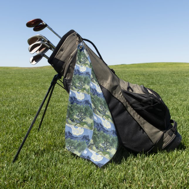Van Gogh Olive Trees - Blue Mountain Art Golf Towel (Green)