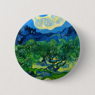 Van Gogh Olive Trees in a Mountainous Landscape 6 Cm Round Badge
