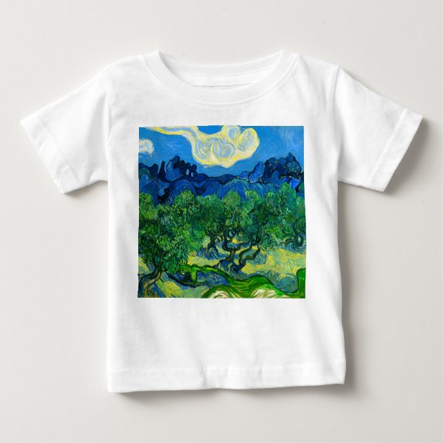 Van Gogh Olive Trees in a Mountainous Landscape Baby T-Shirt (Front)
