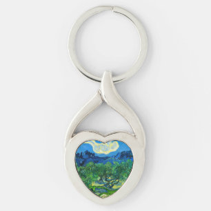 Van Gogh Olive Trees in a Mountainous Landscape Key Ring