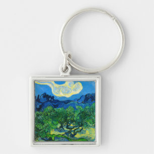 Van Gogh Olive Trees in a Mountainous Landscape Key Ring