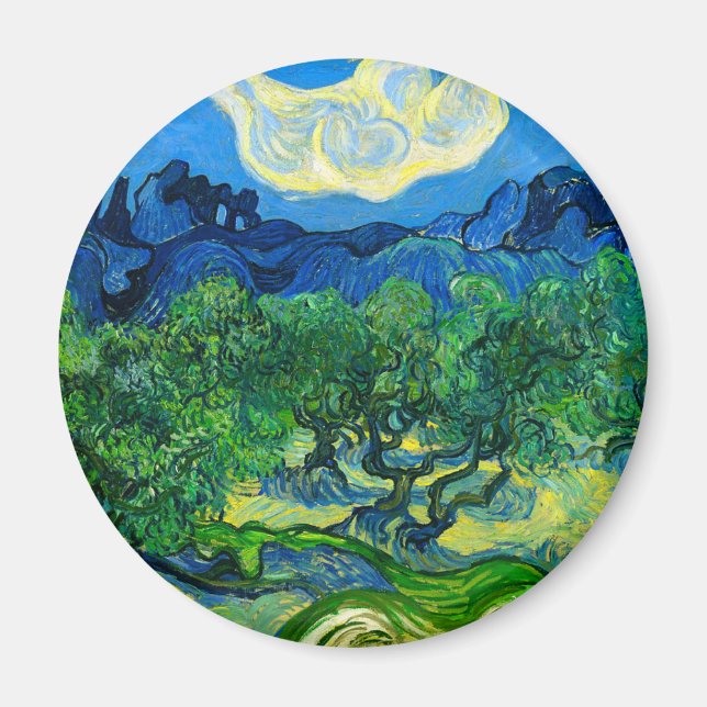 Van Gogh Olive Trees in a Mountainous Landscape Magnet (Front)