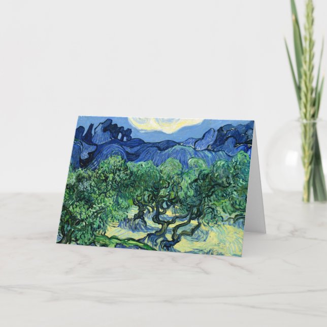 Van Gogh - Olive Trees with Alpilles in Background Card (Front)