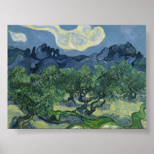 Van Gogh Olive Trees with the Alpilles in the Back Poster